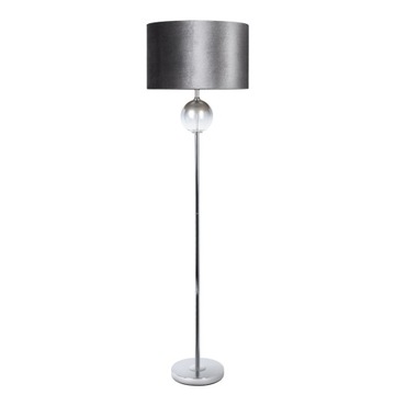 LAMPA STOJĄCA KELSI NA PODSTAWIE SZKŁA Z METALEM 46X157CM CZARNY ABAŻUR