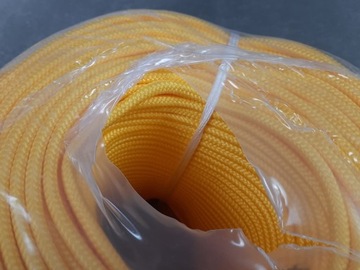 Lina fi 6mm, polipropylenowa, pleciona z rdzeniem, żółta - 20m