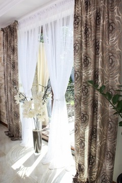 Готовая штора VELVET Nature Print Коричневый Бежевый