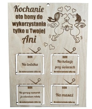 PREZENT DLA ZAKOCHANYCH NA WALENTYNKI ŚMIESZNY BON DLA NIEJ DLA NIEGO