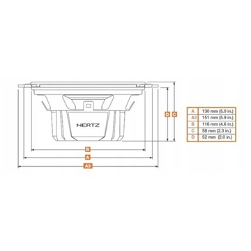 НЧ-ВУФЕРЫ HERTZ с басовыми динамиками DSK DV 130, 13 см, 130 мм, МОЩНЫЕ HQ BASS