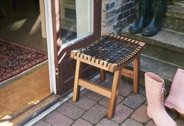 IKEA STACKHOLMEN Stołek ogrodowy bejca 48x35x43cm
