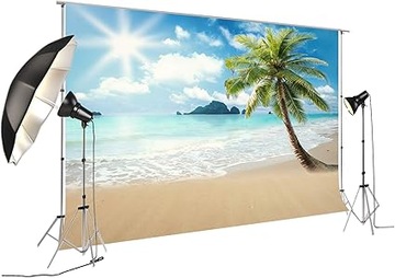 Tło do zdjęć letnich TŁO FOTOGRAFICZNE z motywem palmy 220x150cm