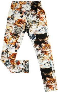 GETRY legginsy PRINT w KOTKI 116 AIPI bawełna