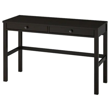 BIURKO DREWNIANE TOALETKA IKEA HEMNES 2 szuflady CZARNOBRĄZOWY 120x47cm