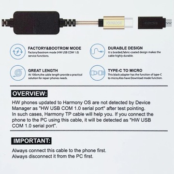HARMONY TEST POINT TESTPOIN CHIMERA СЕРВИСНЫЙ USB-КАБЕЛЬ HUAWEI COM 1.0
