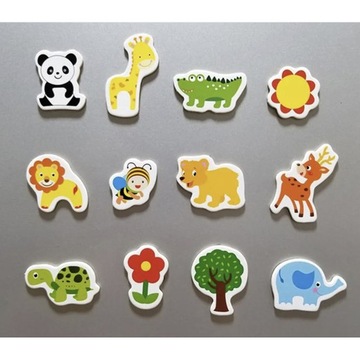 Магниты на холодильник с животными, набор из 12 шт., детский подарочный магнит