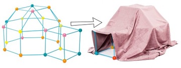 TENT BASE блокирует трубы, конструкция XXL, соединители для соломинок. Набор из 168 штук.