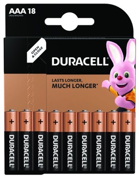 18x BATERIA ALKALICZNA DURACELL LR03 AAA R03