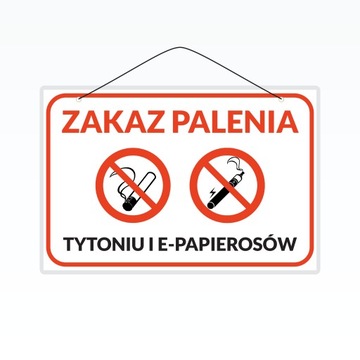 Tabliczka laminowana A5 ZAKAZ PALENIA TYTONIU I E-