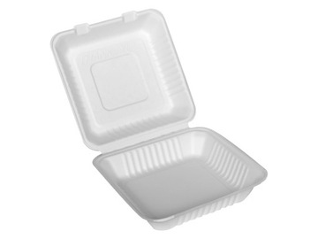 Opakowania Menu Box obiad duży na wynos z trzciny cukrowej 23x23x7,5cm