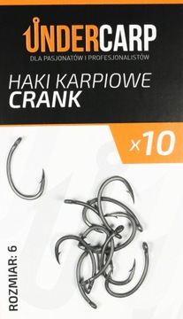 UNDERCARP Teflonowe haki karpiowe CRANK r. 6