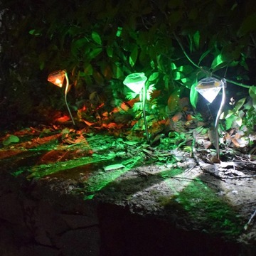 4x SOLAR DIAMOND LED COLD + садовая лампа RGB
