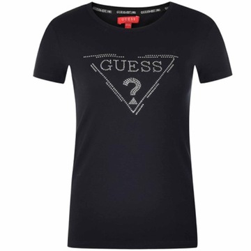 GUESS LOGO TEE LOGO KOSZULKA T-SHIRT DAMSKI CZARNY