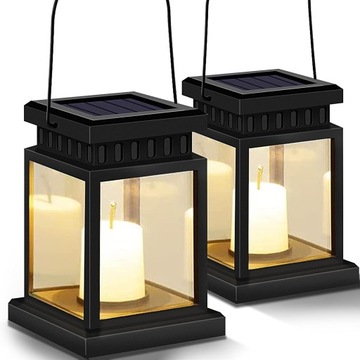 LAMPION SOLARNY LATARENKA CZARNYLED EFEKT ŚWIECZKI