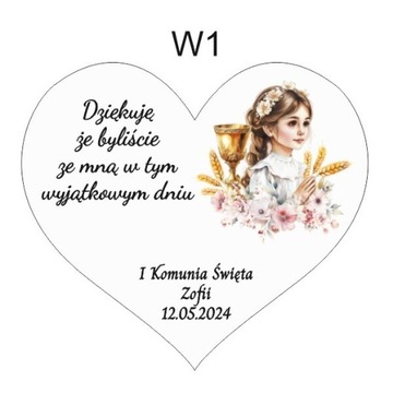 Podziękowania na Komunię MAGNES Komunia Prezent dla gości 10szt
