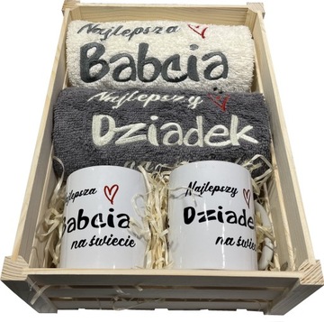 Prezent na Dzień BABCI i DZIADKA Zestaw RĘCZNIKI