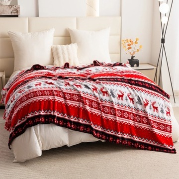 РОЖДЕСТВЕНСКОЕ ОДЕЯЛО 200X220 ПОКРЫТИЕ МЯГКИЙ ПЛИД ИЗ МИКРОФИБРЫ РОЖДЕСТВО