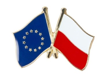 PRZYPINKA, PIN FLAGA POLSKA - UE, UNIA EUROPEJSKA