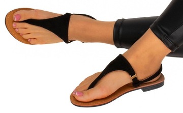 8128 CZARNE DAMSKIE ZAMSZOWE KLAPKI JAPONKI 40