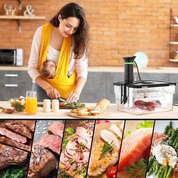 Термостат для приготовления пищи в режиме Sous Vide 1100 Вт 25–95°C Трехцветный индикатор S013