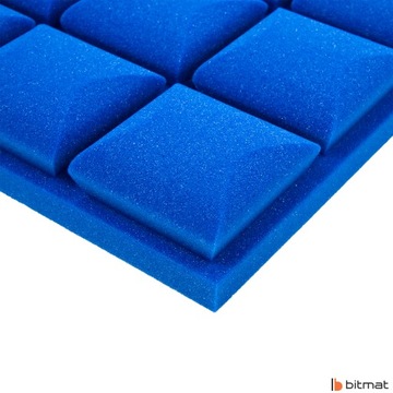 Pianka akustyczna wygłuszająca kostka wypukła 5cm niebieska 50x50x5cm