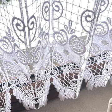 Заздростка Гипюровая белая штора для комнаты и кухни на заказ, высота 60 см.