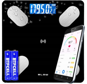 WAGA ŁAZIENKOWA ANALITYCZNA SMART SLIM 180KG ELEKTRONICZNA 25w1 SZKLANA IOS