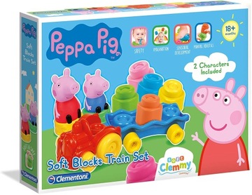 CLEMMY KLOCKI POCIĄG ŚWINKI PEPPY ŚWINKA PEPPA