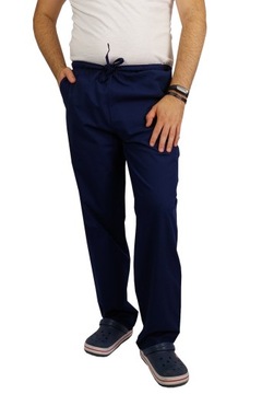 Spodnie medyczne 100% bawełna męskie granat r.XL