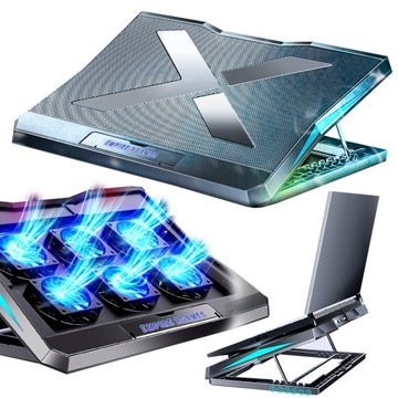 GAMINGOWA Podkładka Q3 CHŁODZĄCA LED RGB pod laptopa stojak 6 WENTYLATORÓW