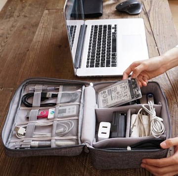 ORGANIZER PODRÓŻNY ETUI TORBA NA ŁADOWARKI KABLE