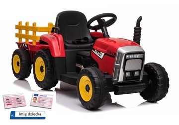 Traktor na akumulator z Przyczepką Pilot 137cm 12V Miękkie koła EVA Tablice