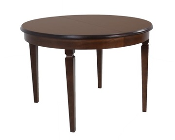 Okrągły stół rozkładany drewno 110/210 cm okrągły orzech