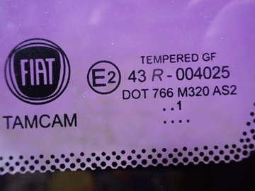 FIAT LINEA SKLO (OKNO) KAROSERIE ZADNÍ PRAVÝ PRAVÁ