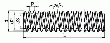 ВИНТ ТРАПЕЦЕИДАЛЬНЫЙ ТРАПЕЦЕИДАЛЬНАЯ РЕЗЬБА 10x2 C45 500 мм