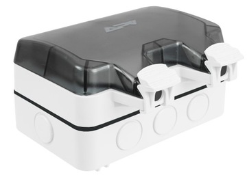 ДВОЙНАЯ НАРУЖНАЯ ЭЛЕКТРИЧЕСКАЯ РОЗЕТКА, САДОВАЯ, ВОДОНЕПРОНИЦАЕМАЯ, 230В IP66