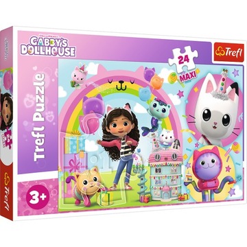 PUZZLE 24 MAXI WESOŁY KOCI DOMEK GABI 3+ TREFL