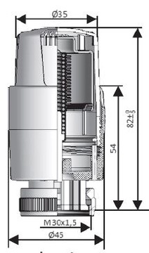 ТЕРМОСТАТИЧЕСКАЯ ГОЛОВКА SCHLOSSER M30X1,5 РУЧКА ТЕРМОСТАТА ДЛЯ РАДИАТОРА