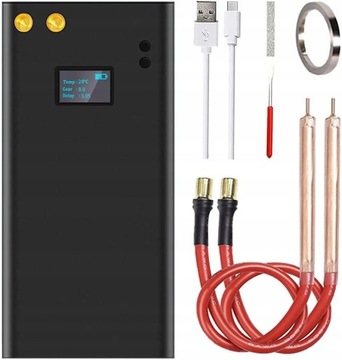 ZGRZEWARKA PUNKTOWA DO OGNIW 18650 ZESTAW Z LCD