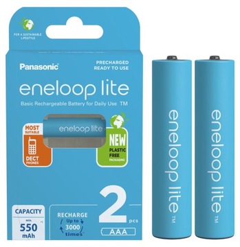2X PANASONIC ENELOOP LITE R3 AAA TELEFON SOLARY