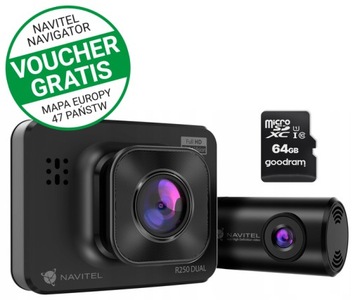 Wideorejestrator NAVITEL R250 DUAL + karta 64 GB