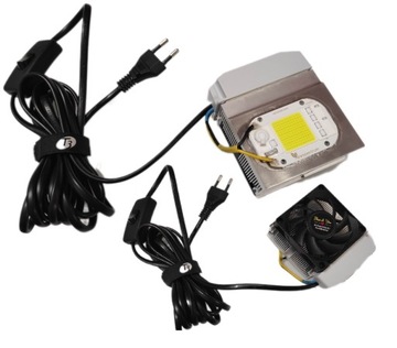 LAMPA LED GROW DO UPRAWY ROŚLIN 50W - KOLOR ZIMNY BIAŁY 6500K NA RADIATORZE