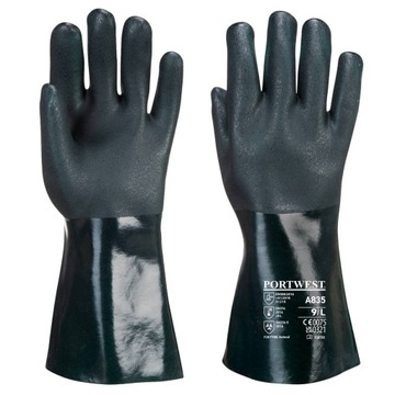 Rękawice chemiczne PCV Jersey 35 cm PORTWEST A835 XL