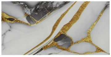 Декоративная панель самоклеящаяся из ПВХ серо-золото мрамор в рулоне 280x60 см.