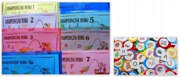 Logopedyczne rybki - pakiet 1-7 +samogłoski