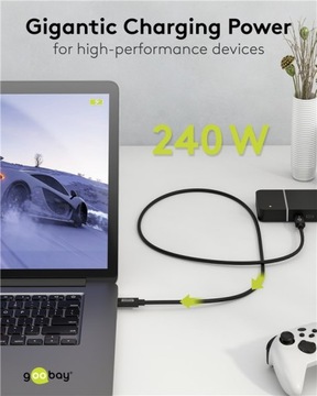 Кабель USB-C USB4 v2.0 80 Гбит/с 240 Вт 16K Goobay 1,2 м