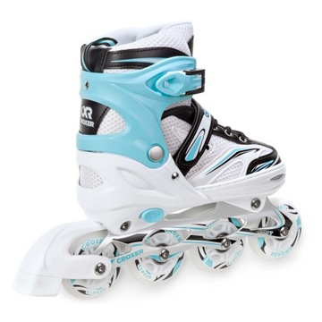 Croxer Novum White/Mint 39-42 Регулируемые светодиодные ролики