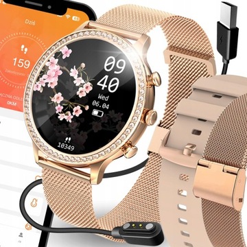 SMARTWATCH ZEGAREK DAMSKI POLSKIE MENU ROZMOWY ZDROWIE SPORT + GRATIS
