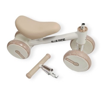 Jeździk pchacz lekki rowerek biegowy na roczek stalowy 1002 BIAŁY Latte Beż